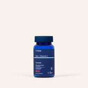 Trace minerals cinko ir vitamino C tablečių pakuotė šviesniame fone