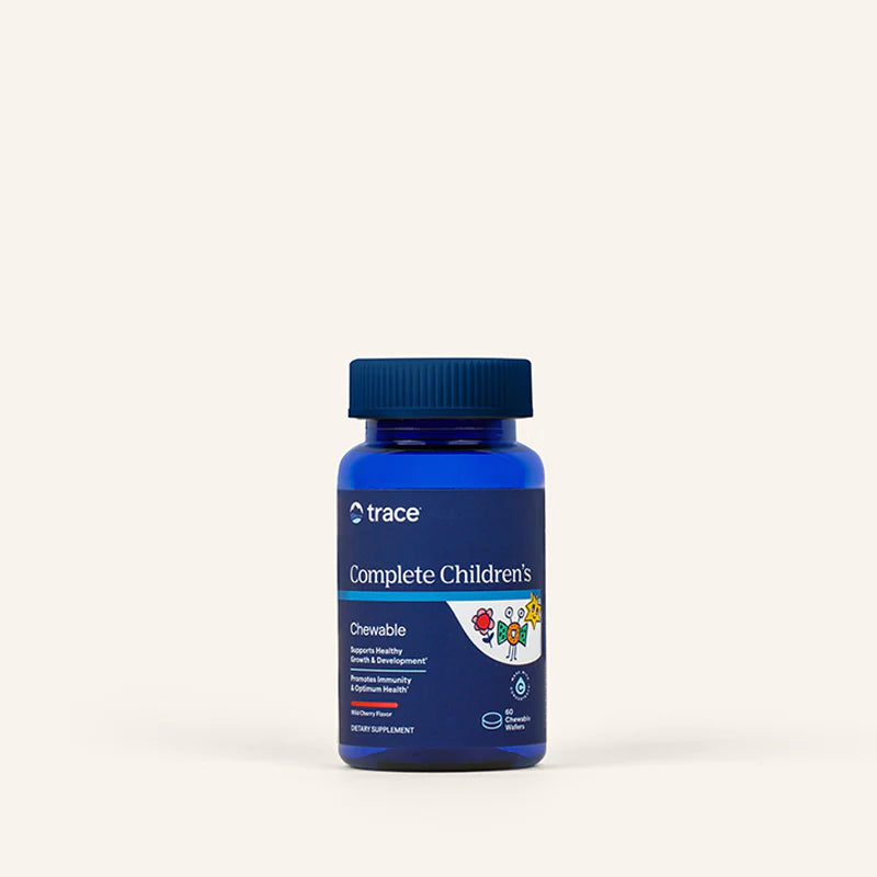 Trace Minerals kramtomų vitaminų vaikams pakuotė šviesiame fone