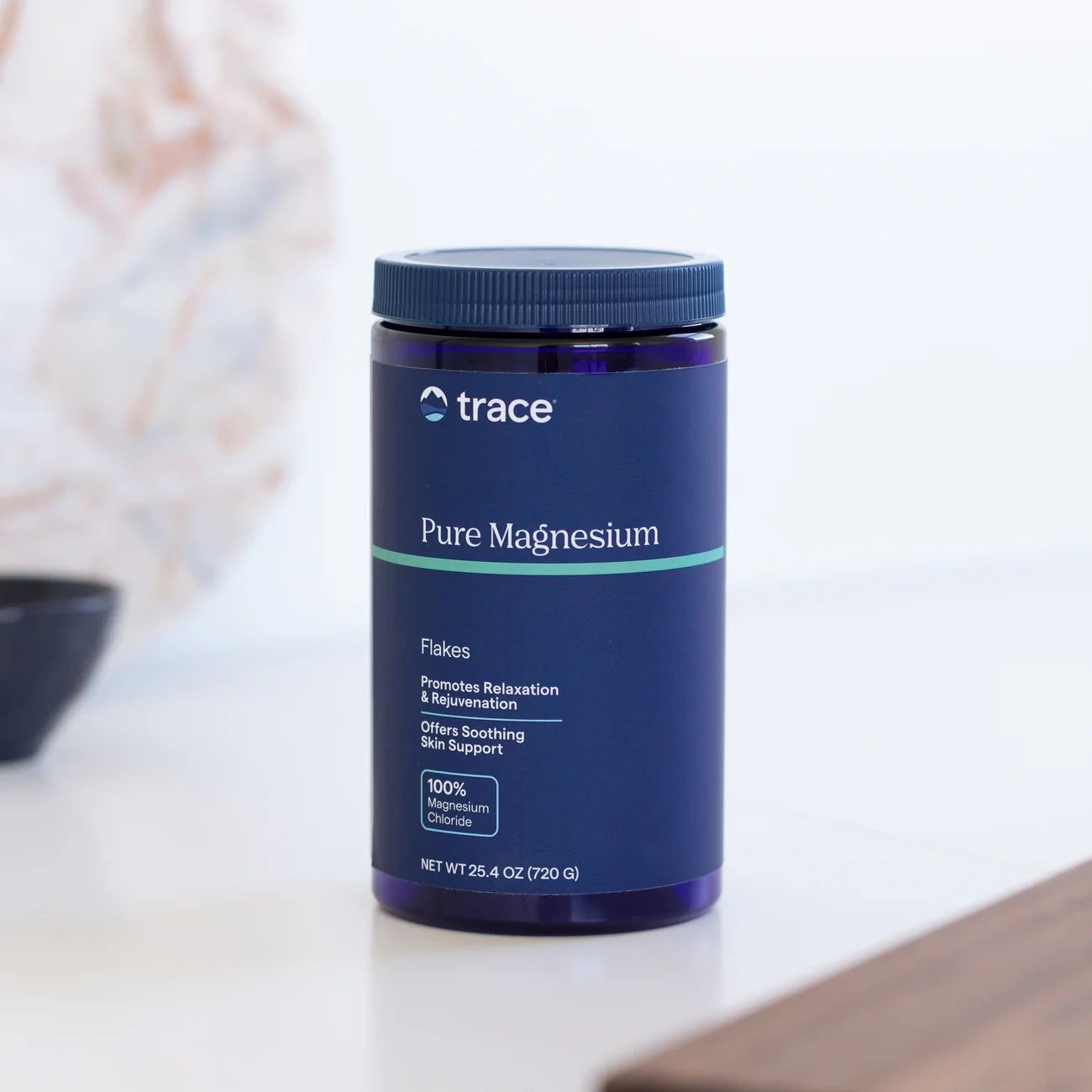 Trace Minerals magnio kristalų voniai pakuotė šviesiame fone