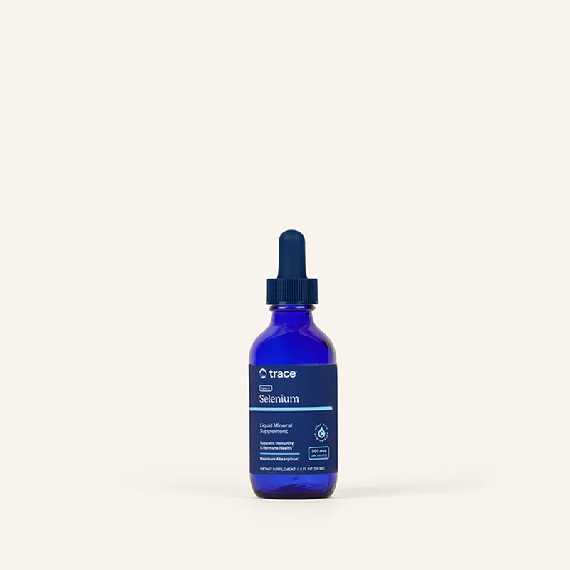 Trace Minerals joninio seleno pakuotė šviesiame fone